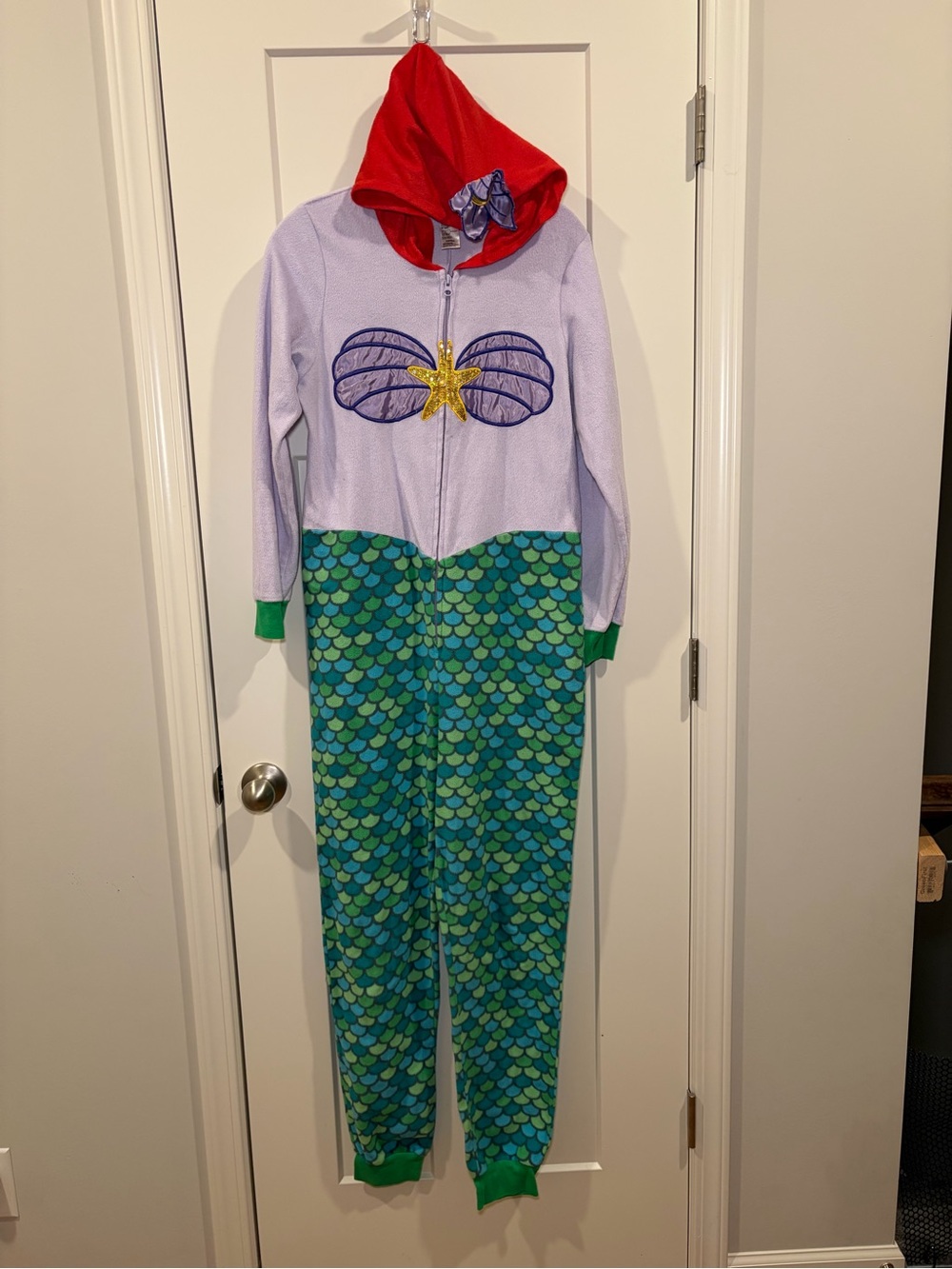 Disney Purple, Green & Red Mermaid One-Piece Bodysuit